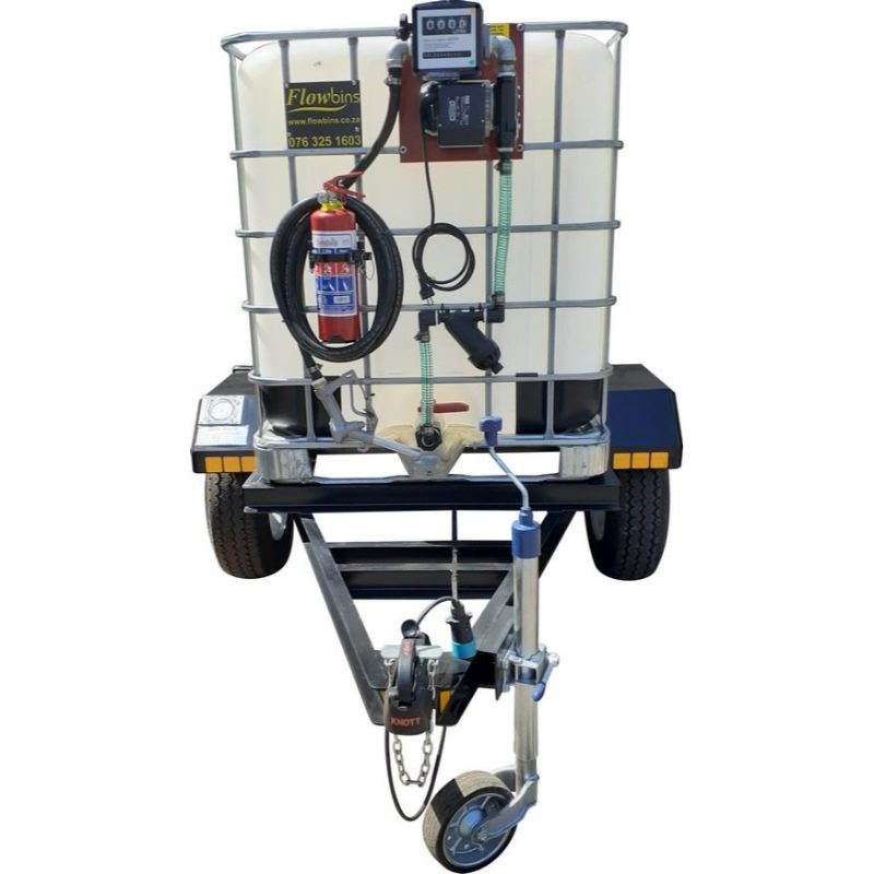 1000lt Diesel bowser trailer 56lpm 220v flowbin unbraked unit