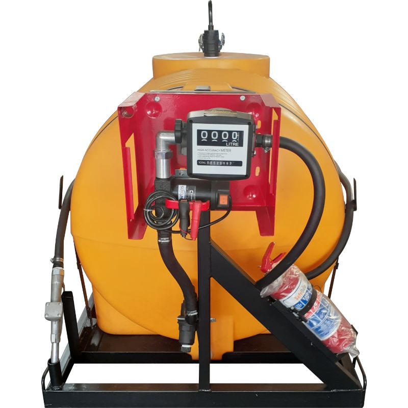 1500 litre diesel bowser stationary truck 40lpm 12v horizontal unit