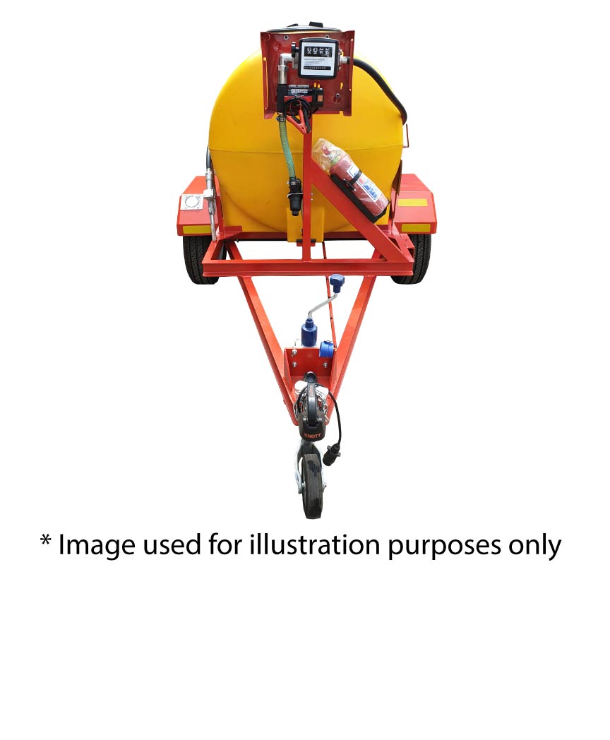 1000l Diesel trailer 72lpm 220v horizontal unbraked