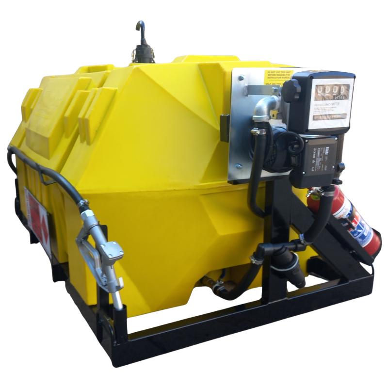 1500l Diesel bowser 56lpm 220v horizontal unit