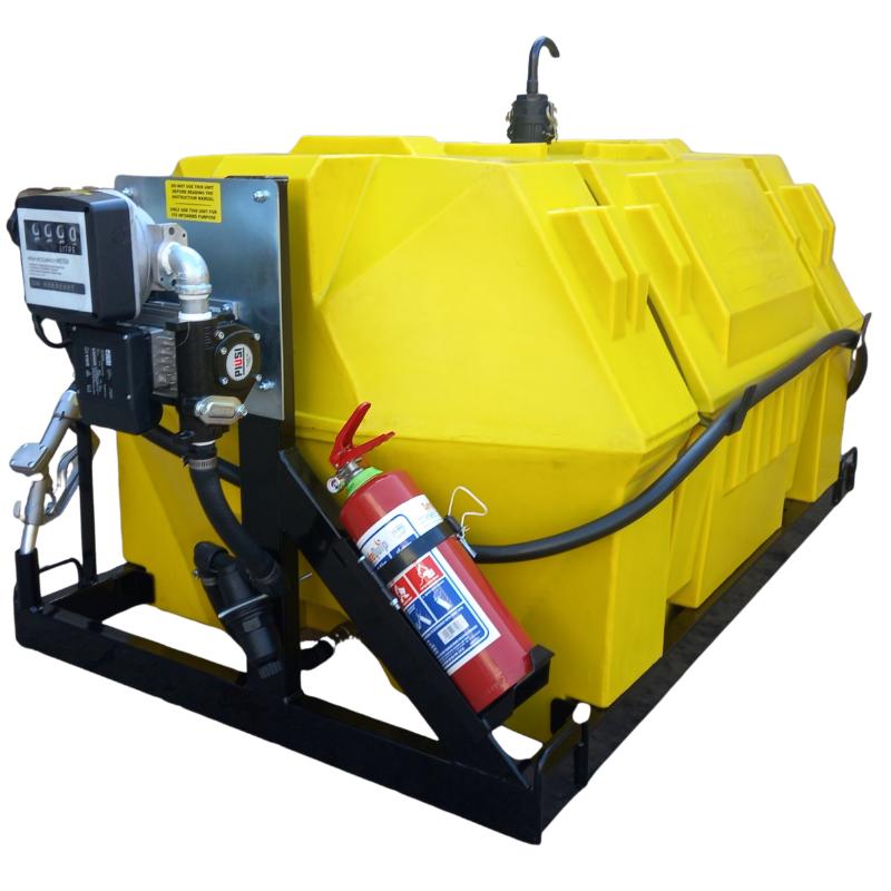 1500l Diesel bowser 72lpm 220v horizontal unit