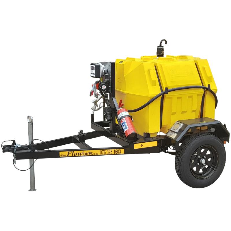 500l Diesel trailer 50lpm-12v horizontal unbraked