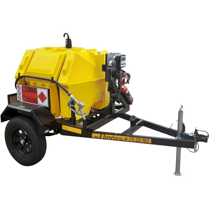 500l Diesel trailer 50lpm-12v horizontal unbraked