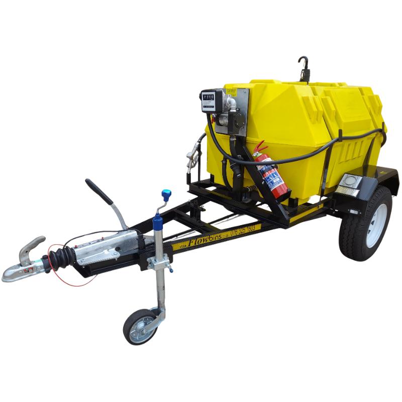 1500l Diesel trailer 50lpm-12v-Flowpump horizontal braked