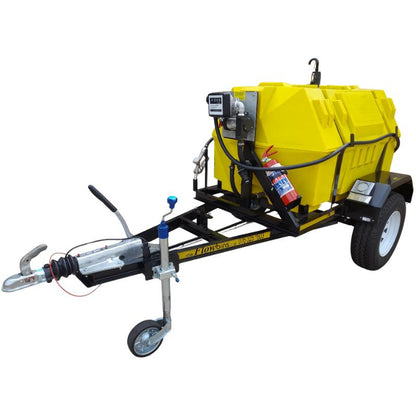 1500l Diesel trailer 50lpm-12v-Flowpump horizontal braked